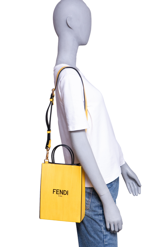 FENDI VERTICAL BOX YELLOW VITELLO LEATHER