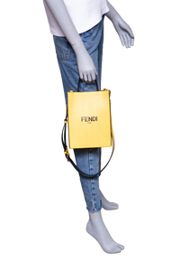 FENDI VERTICAL BOX YELLOW VITELLO LEATHER