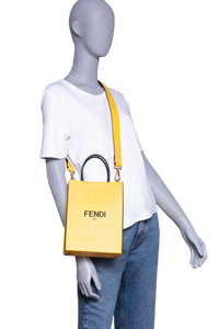 FENDI VERTICAL BOX YELLOW VITELLO LEATHER