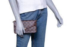 LV POCHETTE FELICIE GM DAMIER ÉBÈNE ROUGE
