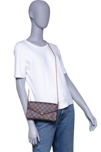 LV POCHETTE FELICIE GM DAMIER ÉBÈNE ROUGE