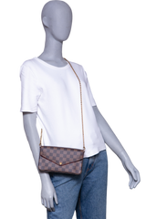 LV POCHETTE FELICIE GM DAMIER ÉBÈNE ROUGE