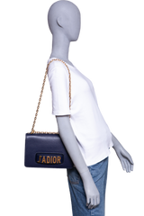 DIOR J'ADIOR CHAIN CALFSKIN NAVY BLUE