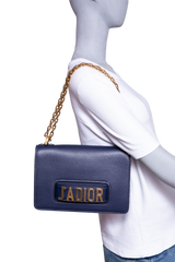 DIOR J'ADIOR CHAIN CALFSKIN NAVY BLUE