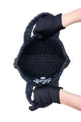 PRADA SMALL CROCHETED TOTE BAG BLACK