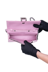 BALENCIAGA HOURGLASS CROCO EMBOSSED LILAC