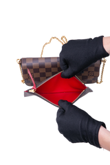 LV POCHETTE FELICIE GM DAMIER ÉBÈNE ROUGE