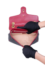GUCCI GG MARMONT SMALL BLACK AND RED