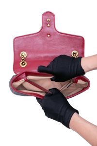 GUCCI GG MARMONT SMALL BLACK AND RED