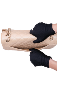 CHANEL CLASSIC DOUBLE FLAP CAVIAR JUMBO PEARLY BEIGE