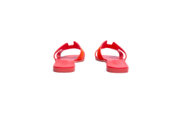 HERMÈS SANDAL ORAN LEATHER ROUGE GRENADINE - 37 1/2 BR