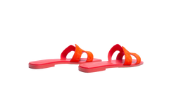 HERMÈS SANDAL ORAN LEATHER ROUGE GRENADINE - 37 1/2 BR
