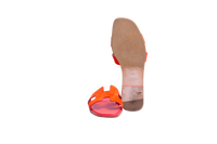 HERMÈS SANDAL ORAN LEATHER ROUGE GRENADINE - 37 1/2 BR