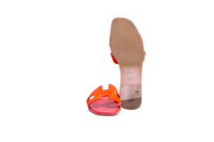 HERMÈS SANDAL ORAN LEATHER ROUGE GRENADINE - 37 1/2 BR