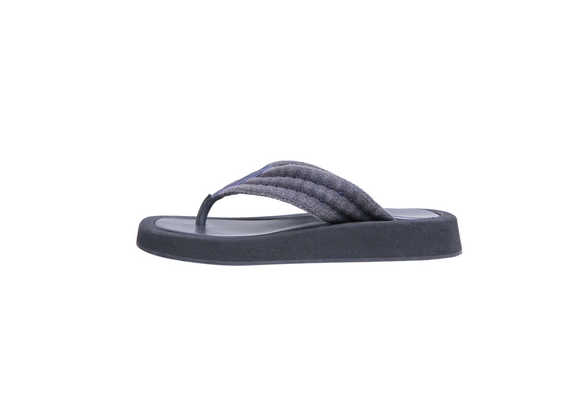 THE ROW GINZA FLIPFLOP DENIM BLACK - 36 BR