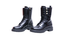 DIOR BOOTS D-STRIKE FAUX PEARL ACCENTS B - 37 1/2 BR