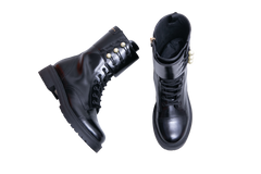 DIOR BOOTS D-STRIKE FAUX PEARL ACCENTS B - 37 1/2 BR