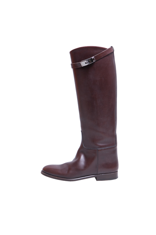 HERMÈS BOOT JUMPING BOX CALFSKIN BORDEAUX - 36.5 BR