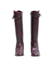 HERMÈS BOOT JUMPING BOX CALFSKIN BORDEAUX - 36.5 BR