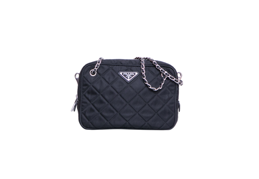 PRADA NYLON QUILTED CROSSBODY BLACK