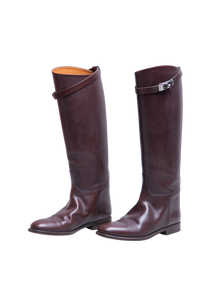 HERMÈS BOOT JUMPING BOX CALFSKIN BORDEAUX - 36.5 BR