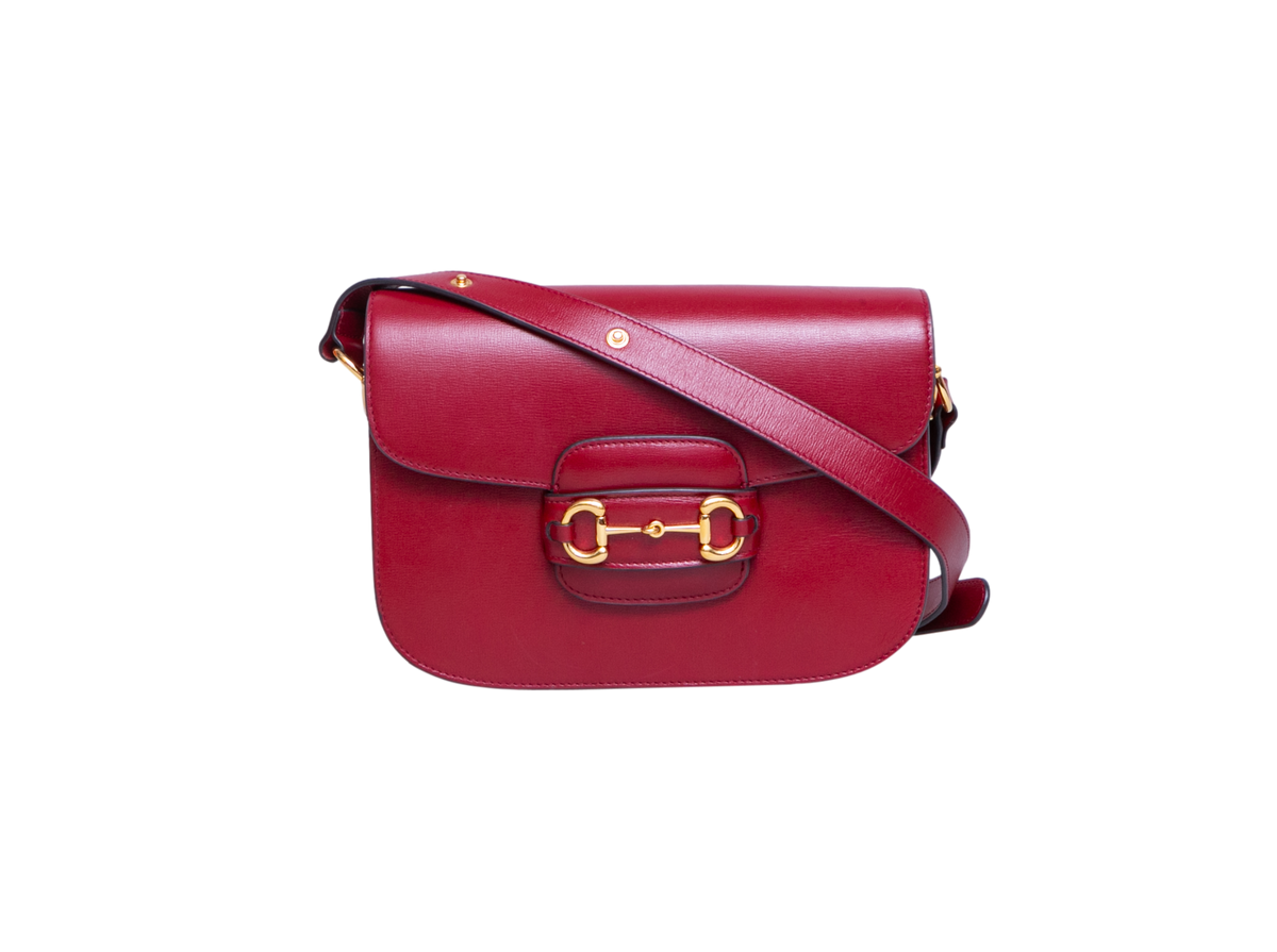 GUCCI HORSEBIT 1955 MEDIUM LEATHER RED