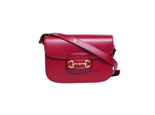GUCCI HORSEBIT 1955 MEDIUM LEATHER RED