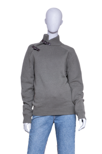 HERMÈS SWEATER TURTLENECK WITH BUCKLE DETAIL OLIVE GREEN