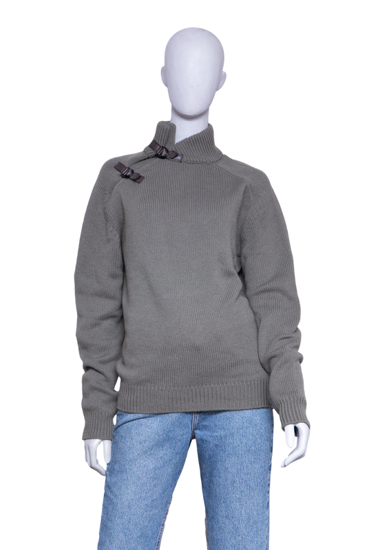 HERMÈS SWEATER TURTLENECK WITH BUCKLE DETAIL OLIVE GREEN