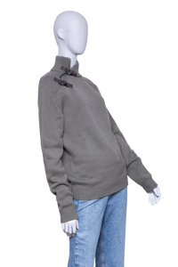HERMÈS SWEATER TURTLENECK WITH BUCKLE DETAIL OLIVE GREEN