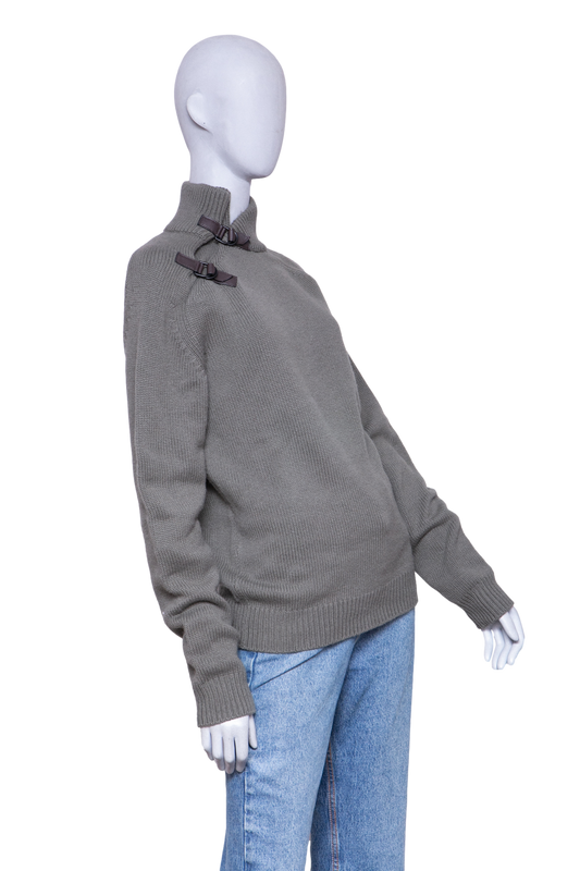 HERMÈS SWEATER TURTLENECK WITH BUCKLE DETAIL OLIVE GREEN