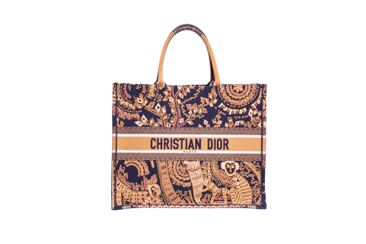 DESAPEGO JUJU NORREMOSE DIOR BOOK TOTE EMBROIDERED LARGE ANIMALS MONKEY PERSONALIZADA C/NOME