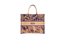 DESAPEGO JUJU NORREMOSE DIOR BOOK TOTE EMBROIDERED LARGE ANIMALS MONKEY PERSONALIZADA C/NOME
