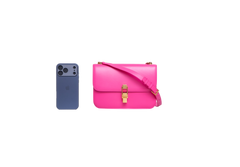YSL CARRÉ SHOULDER BAG LEATHER PINK