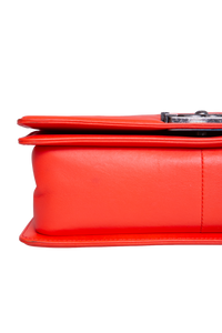 DESAPEGO JUJU NORREMOSE CHANEL BOY MEDIUM CORAL CHEVRON BLACK SILVER HDWR