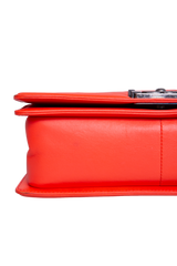 DESAPEGO JUJU NORREMOSE CHANEL BOY MEDIUM CORAL CHEVRON BLACK SILVER HDWR