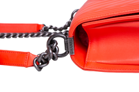 DESAPEGO JUJU NORREMOSE CHANEL BOY MEDIUM CORAL CHEVRON BLACK SILVER HDWR