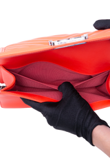 DESAPEGO JUJU NORREMOSE CHANEL BOY MEDIUM CORAL CHEVRON BLACK SILVER HDWR