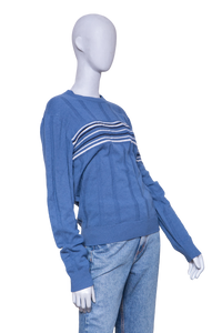 HERMÈS SWEATER CREW-NECK STRIPED BLUE