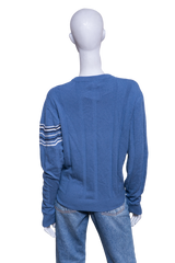 HERMÈS SWEATER CREW-NECK STRIPED BLUE