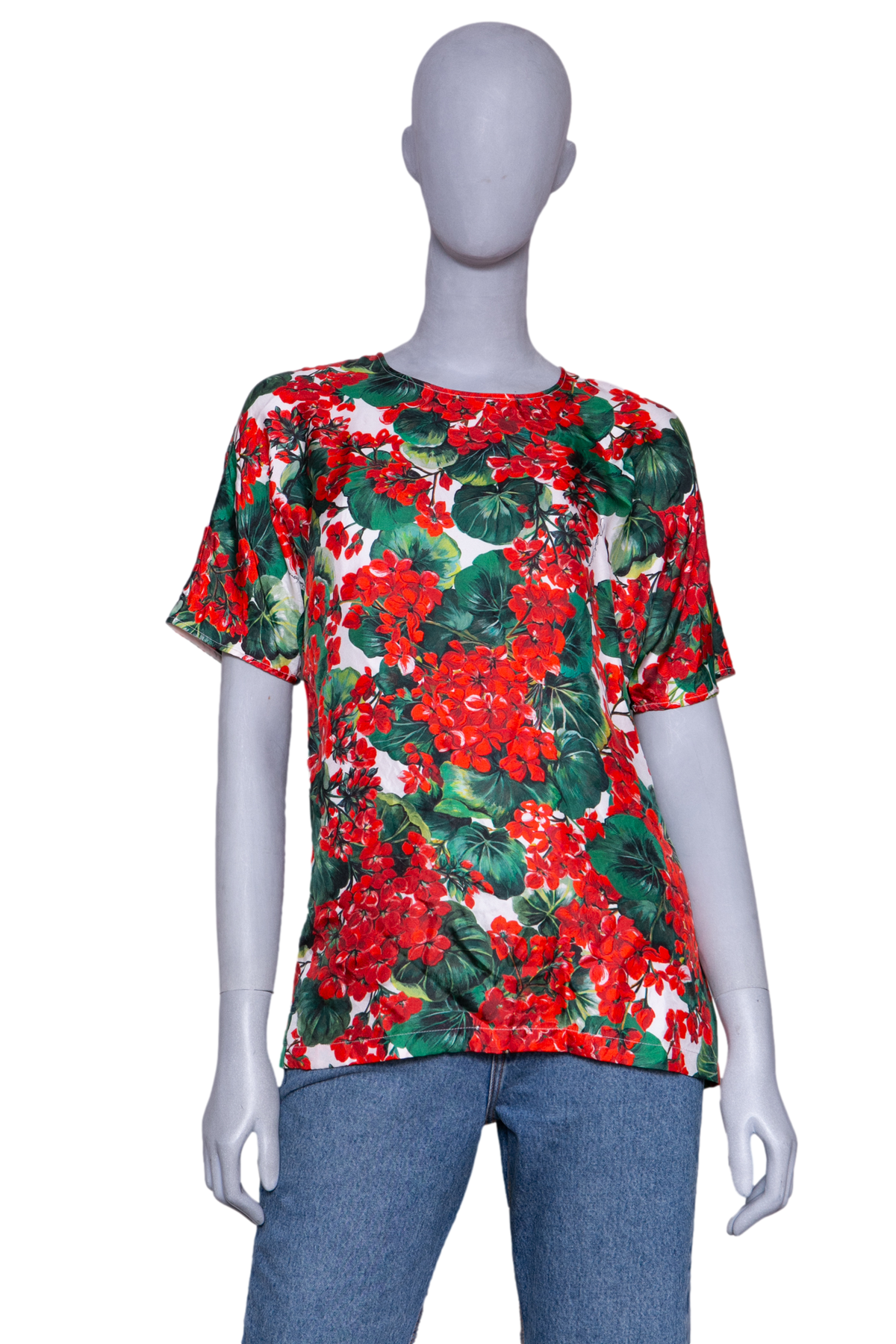 D&G T-SHIRT SILK WITH FLORAL PRINT