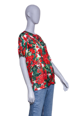 D&G T-SHIRT SILK WITH FLORAL PRINT