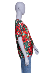 D&G T-SHIRT SILK WITH FLORAL PRINT