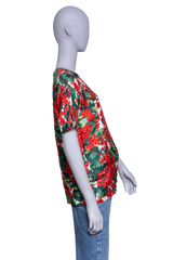 D&G T-SHIRT SILK WITH FLORAL PRINT