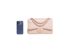 CHANEL CLASSIC DOUBLE FLAP CAVIAR JUMBO PEARLY BEIGE