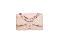 CHANEL CLASSIC DOUBLE FLAP CAVIAR JUMBO PEARLY BEIGE
