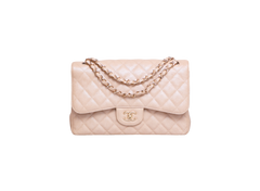 CHANEL CLASSIC DOUBLE FLAP CAVIAR JUMBO PEARLY BEIGE