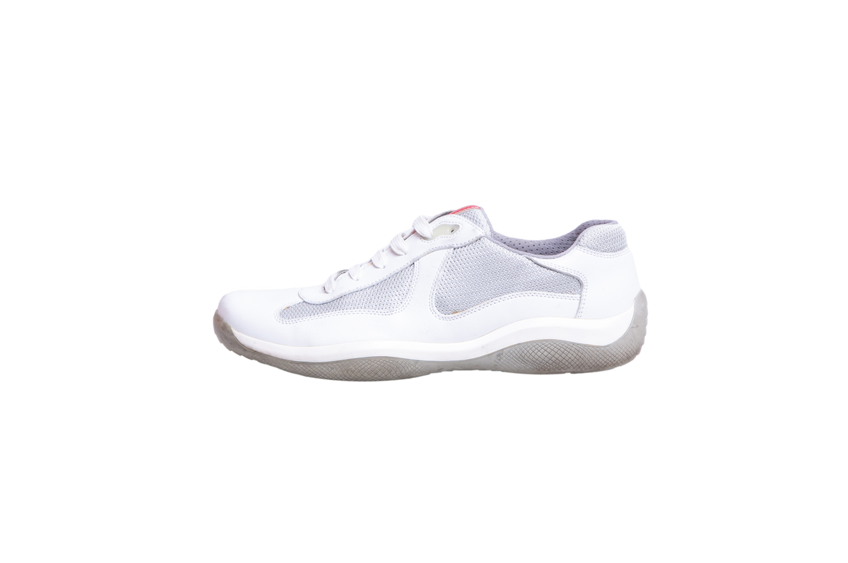 PRADA SNEAKER AMERICA'S CUP BIKER WHITE ARGENTO - 40 BR