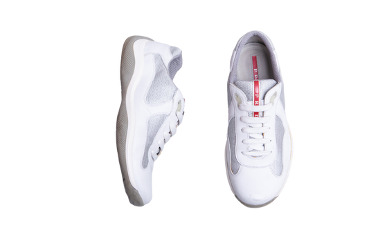 PRADA SNEAKER AMERICA'S CUP BIKER WHITE ARGENTO - 40 BR