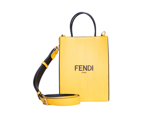 FENDI VERTICAL BOX YELLOW VITELLO LEATHER